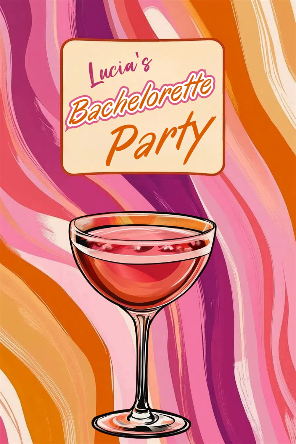 Bridal Shower Backdrop Design Cocktail Party Bachelorette Personalized Backdrop CSH3-290