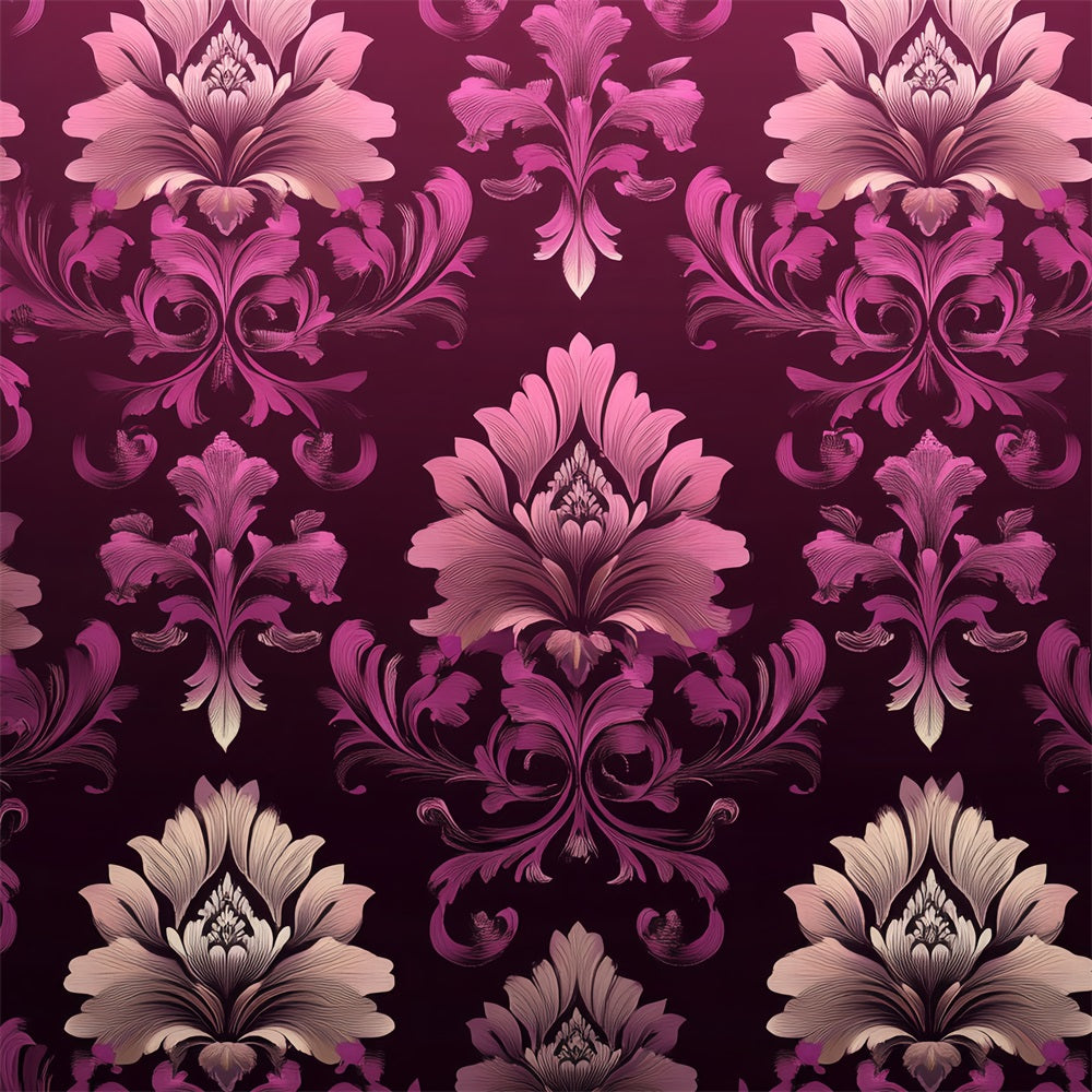 Classic Photo Backdrop Pink Floral Damask Backdrop CSH4-283
