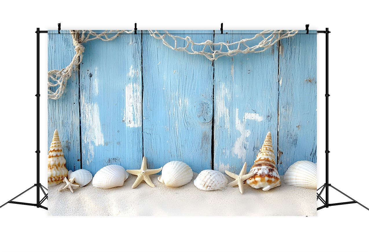 Vintage Backdrop Blue Wood Seaside Photography Backdrop CSH4-295