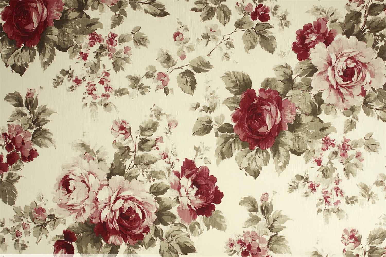 Vintage Photo Backdrop Red Roses Floral Backdrop CSH4-304