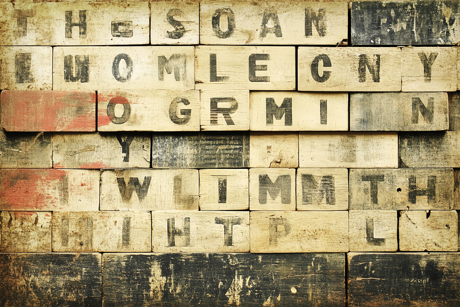 Old School Photo Backdrop Alphabet Tiles Vintage Backdrop CSH4-308