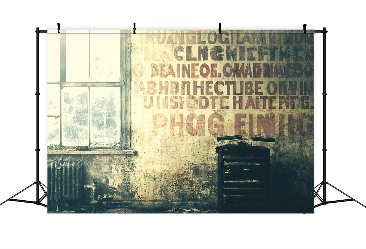 Old School Backdrops Weathered Window Vintage Wall Backdrop CSH4-309