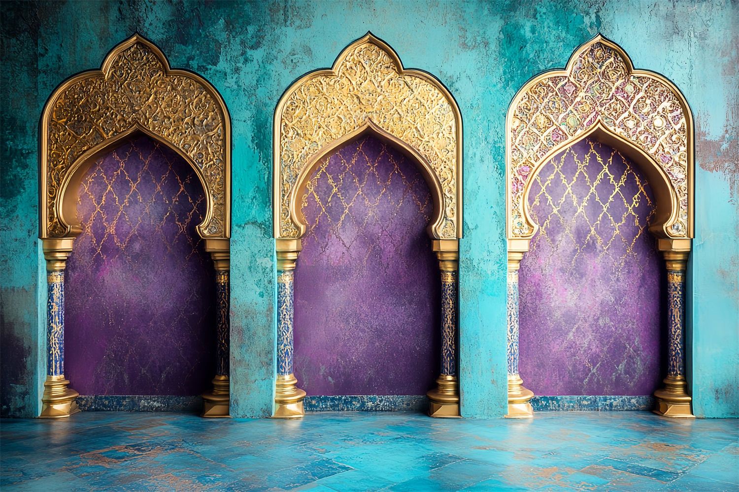 Vintage Photo Backdrops Persian Style Ornate Arches Backdrop CSH4-312