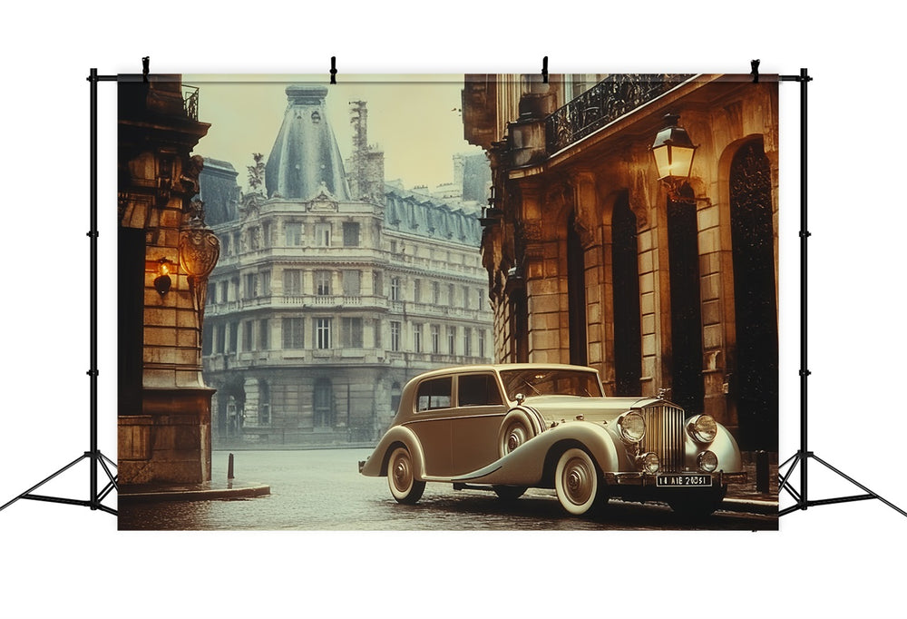 Retro Photo Backdrops Parisian Car Vintage Backdrop CSH4-318