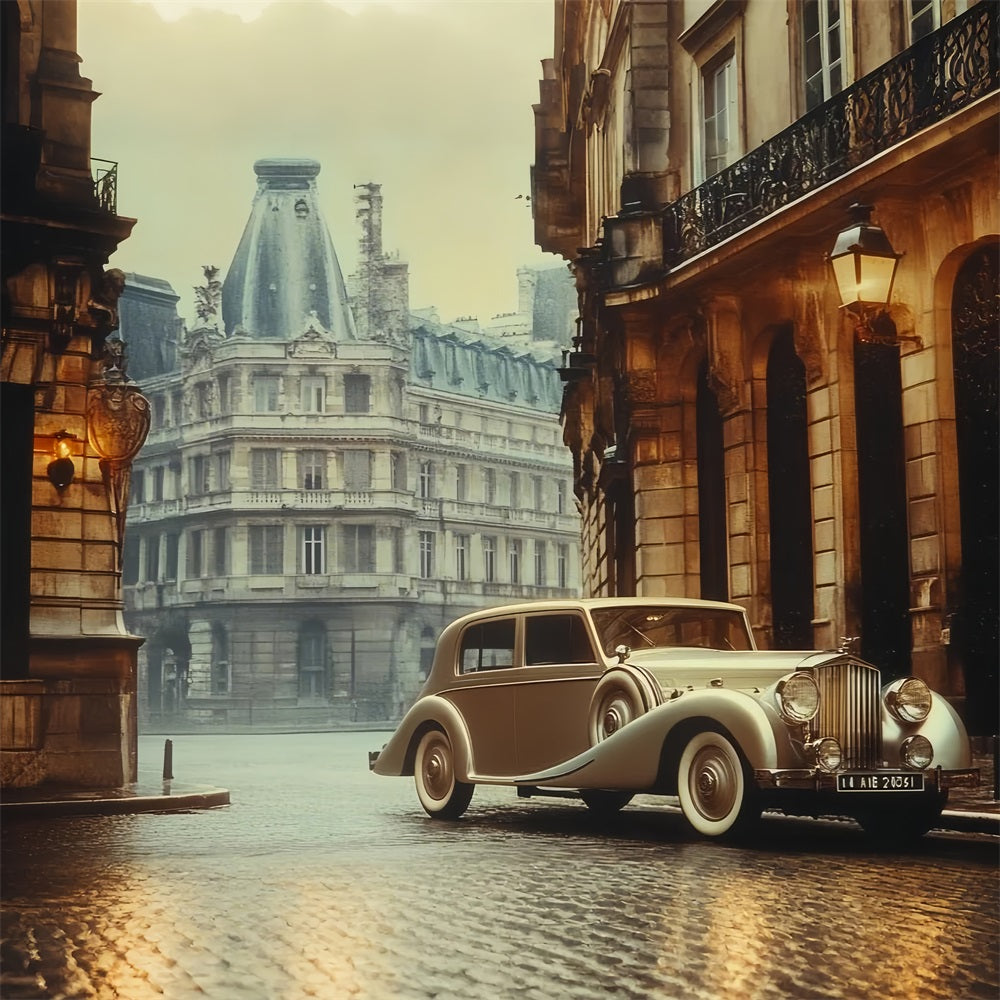 Retro Photo Backdrops Parisian Car Vintage Backdrop CSH4-318