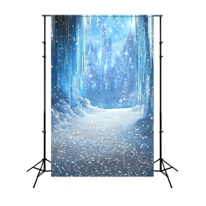 Frozen Castle Backdrop Sparkling Ice Path Backdrop CSH4-326