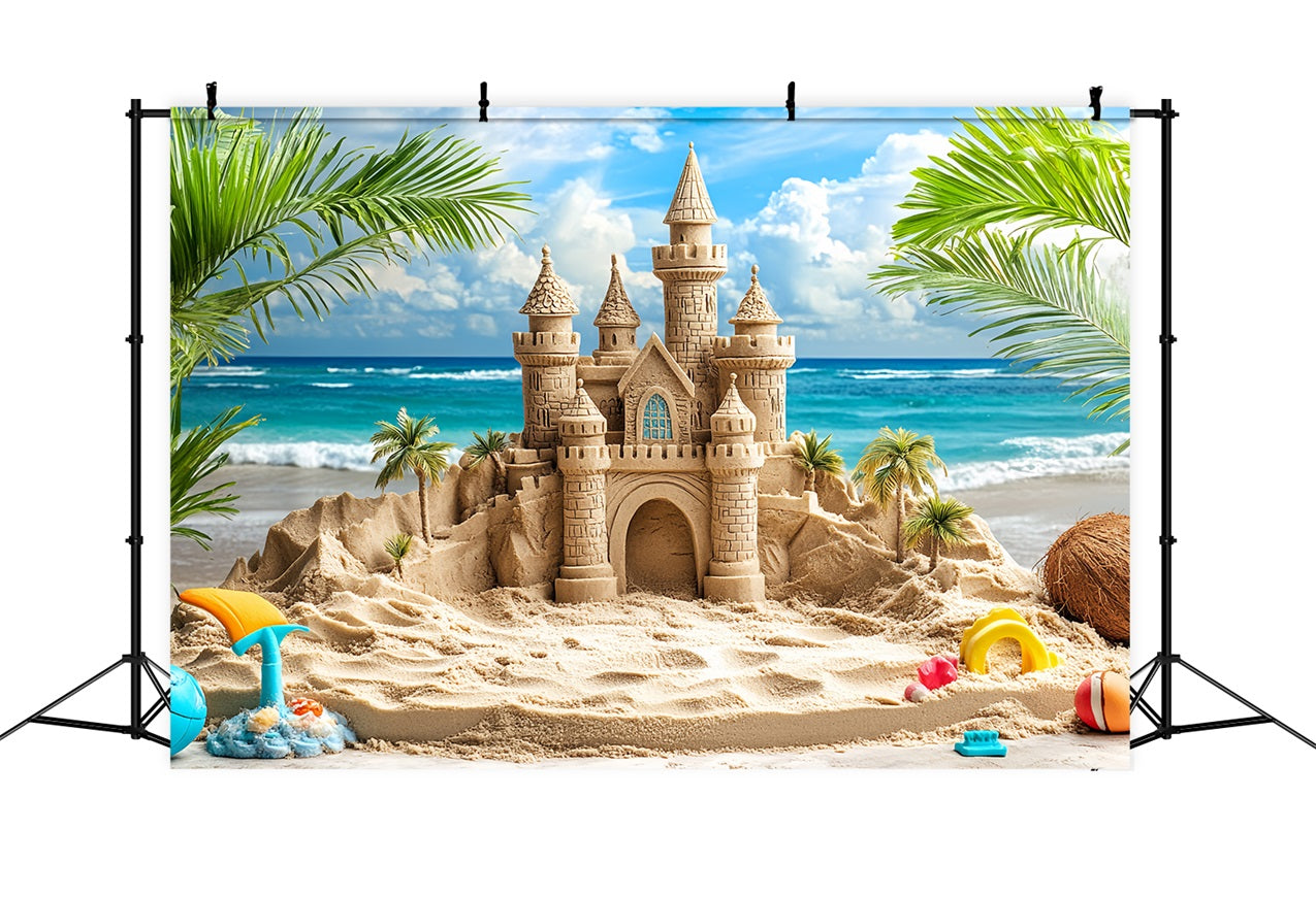 Castle Backdrop Summer Sandcastle Waves Backdrop CSH4-327