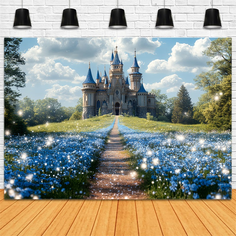 Castle Photography Backdrop Flower Path Backdrop CSH4-333