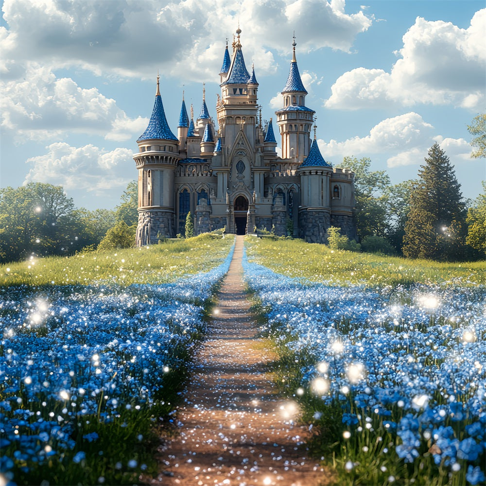 Castle Photography Backdrop Flower Path Backdrop CSH4-333