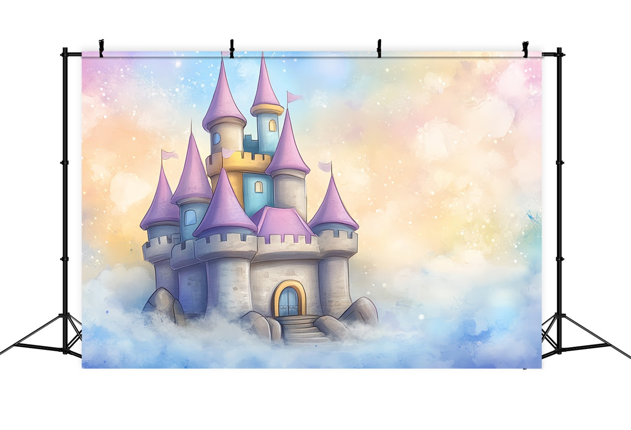 Backdrop Castle Dreamy Cartoon Clouds Backdrop CSH4-334