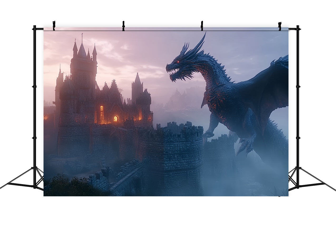 Backdrop Castle Midnight Dragon Medieval Backdrop CSH4-341