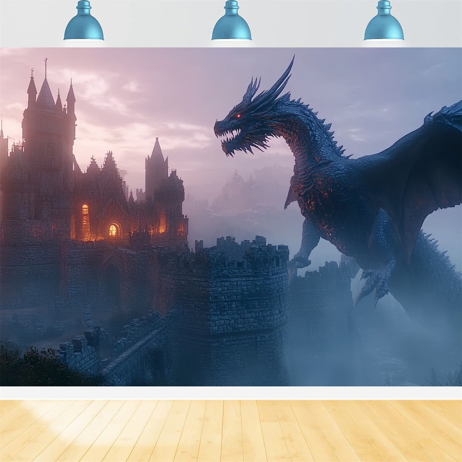 Backdrop Castle Midnight Dragon Medieval Backdrop CSH4-341