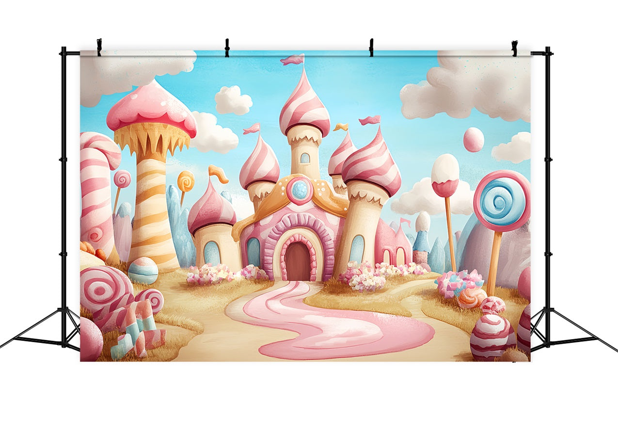 Castle Backdrops For Photography Sweet Candyland Adventure Backdrop CSH4-344