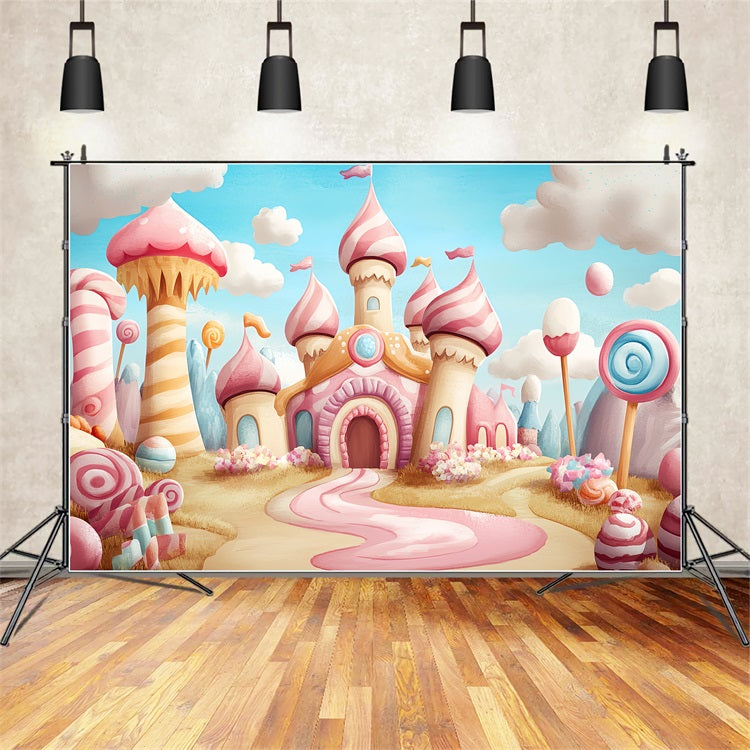 Castle Backdrops For Photography Sweet Candyland Adventure Backdrop CSH4-344