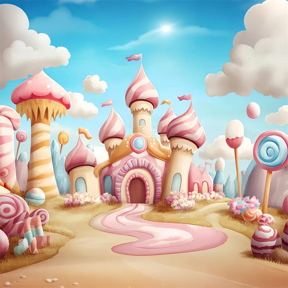 Castle Backdrops For Photography Sweet Candyland Adventure Backdrop CSH4-344