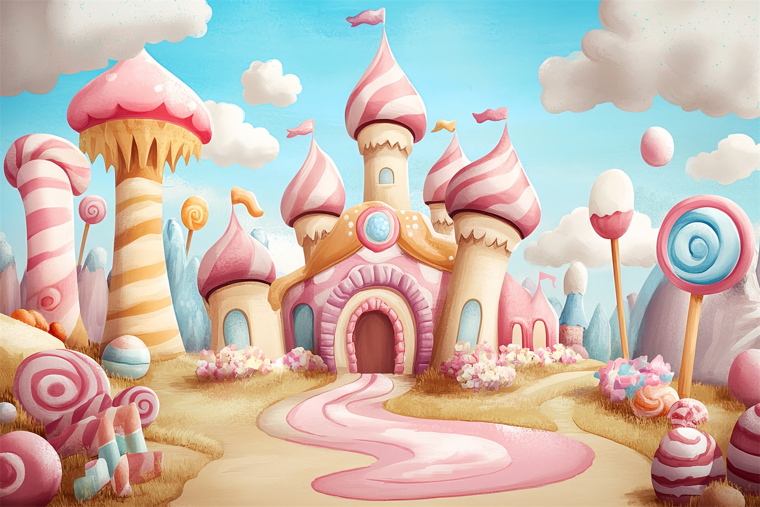 Castle Backdrops For Photography Sweet Candyland Adventure Backdrop CSH4-344