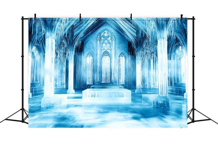 Ice Castle Backdrop Frozen Palace Crystal Columns Backdrop CSH4-345