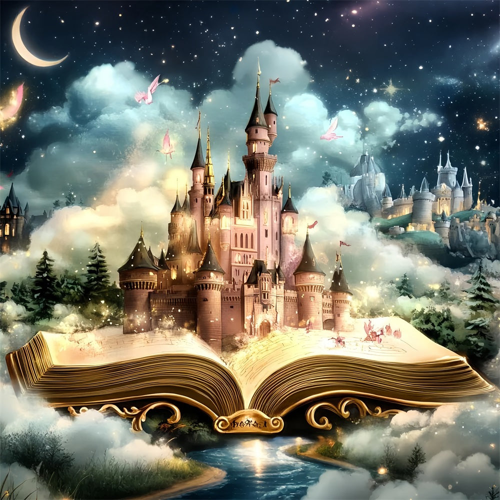 Castle Backdrops Magical Storybook Starlit Sky Backdrop CSH4-347