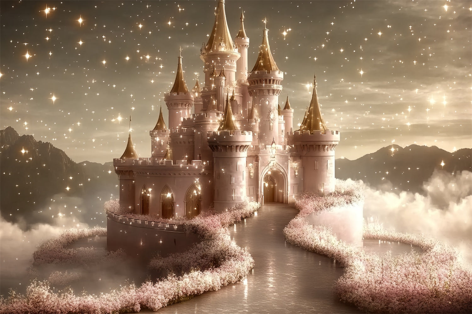 Castle Backdrop Royal Dream Glittering Clouds Backdrop CSH4-349