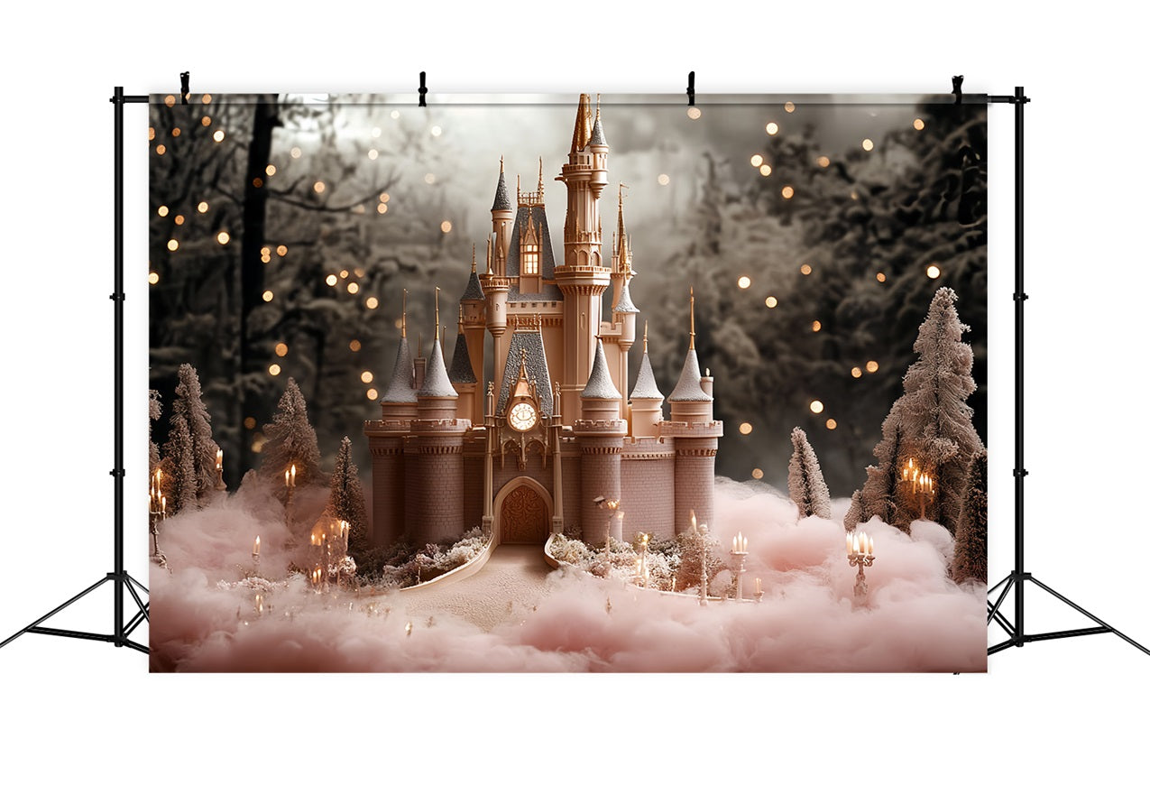 Winter Castle Backdrop Dreamland Forest Illumination Backdrop CSH4-351