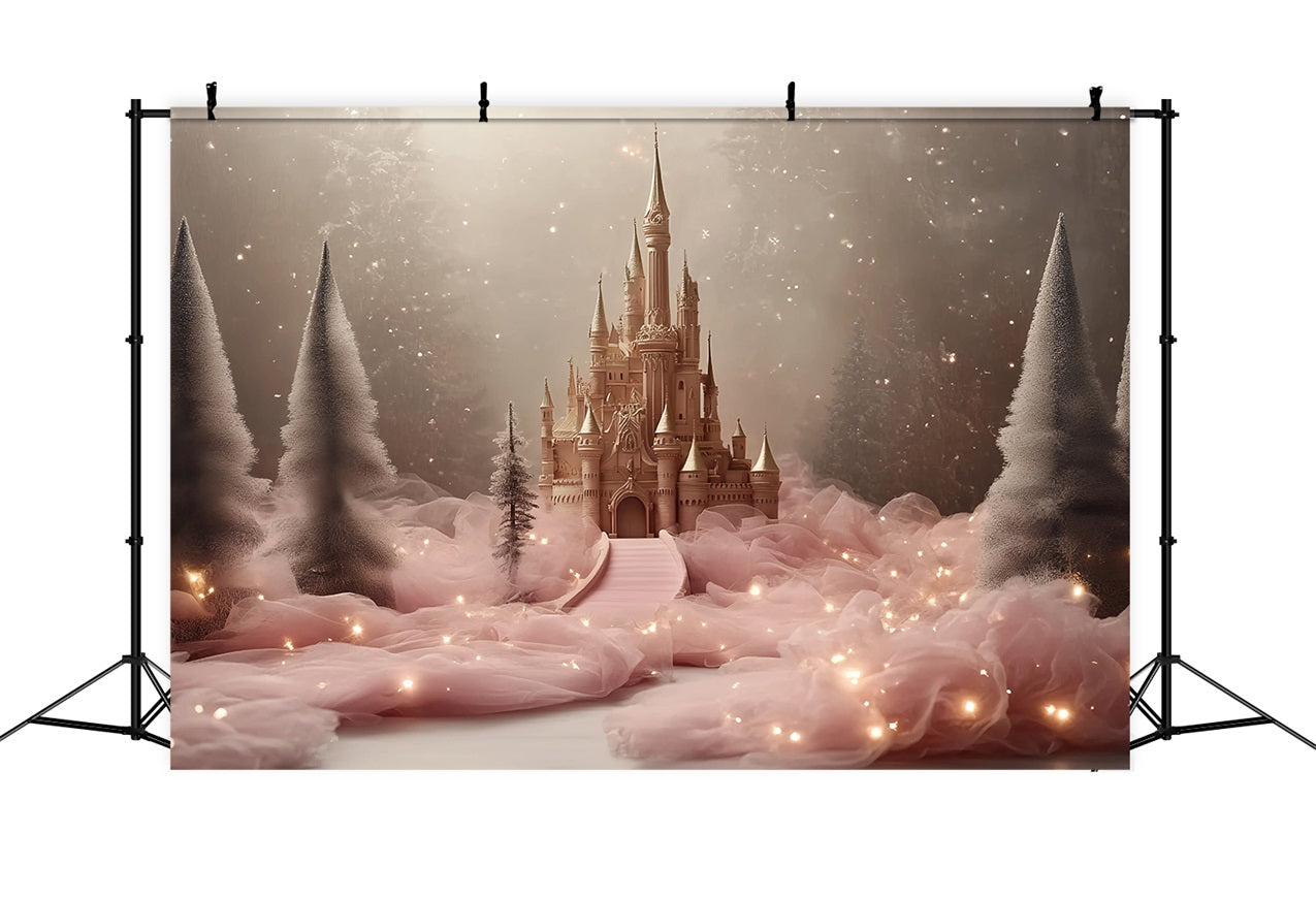 Castle Photography Backdrop Soft Tulle Path Forest Backdrop CSH4-352
