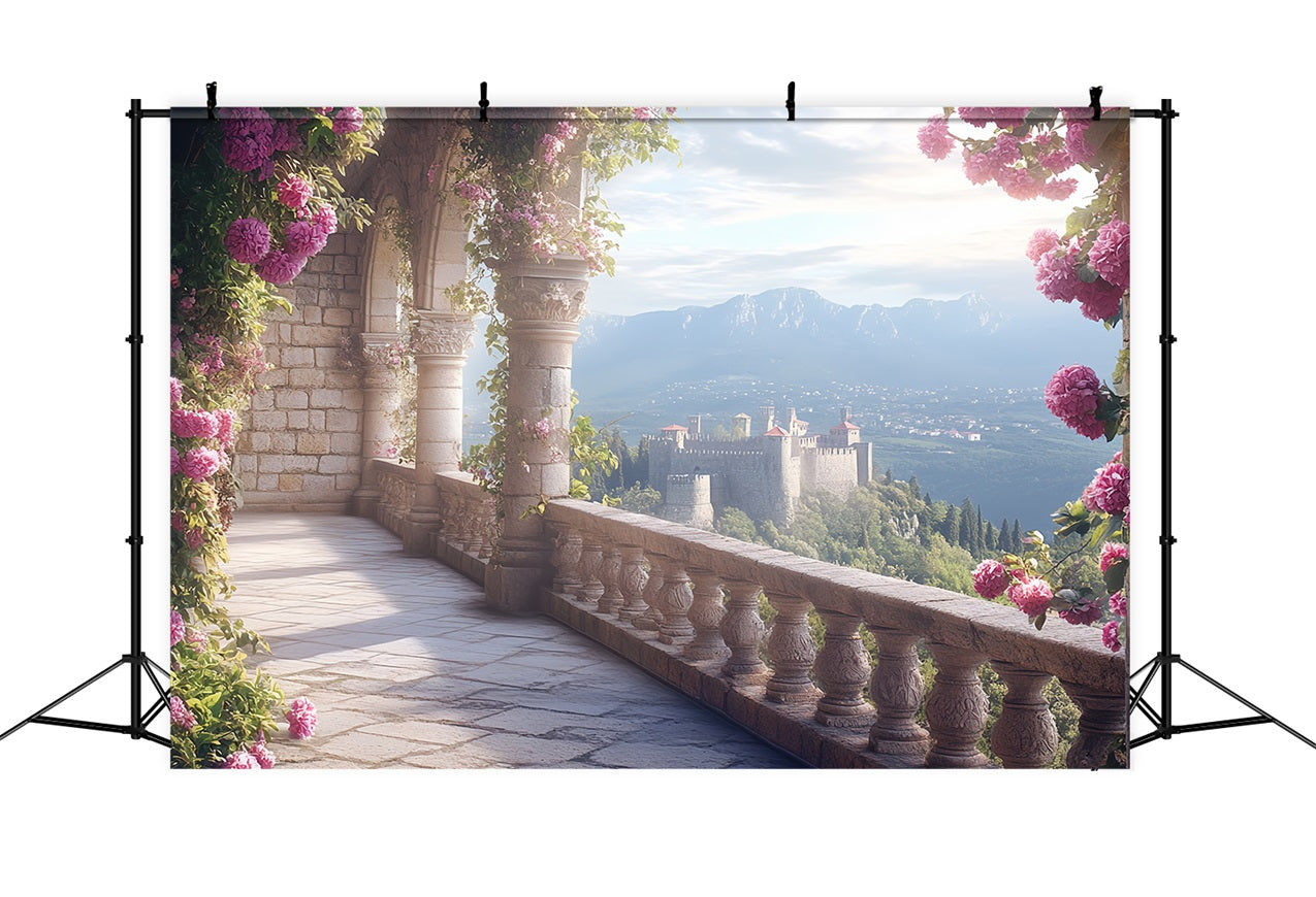 Castle Photography Backdrop Balcony Overlook Backdrop CSH4-355