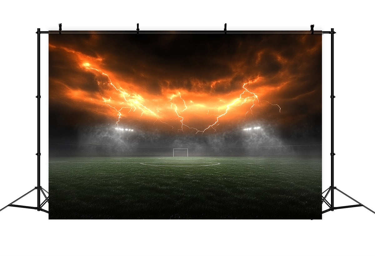 Football Field Backdrop Electric Sky Stadium Goal Backdrop CSH4-367