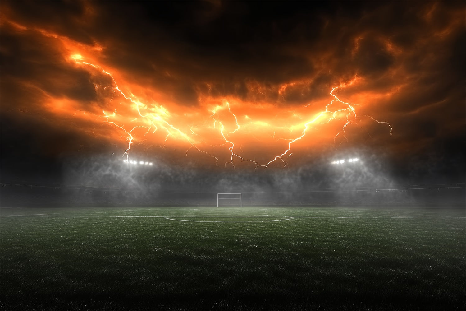 Football Field Backdrop Electric Sky Stadium Goal Backdrop CSH4-367
