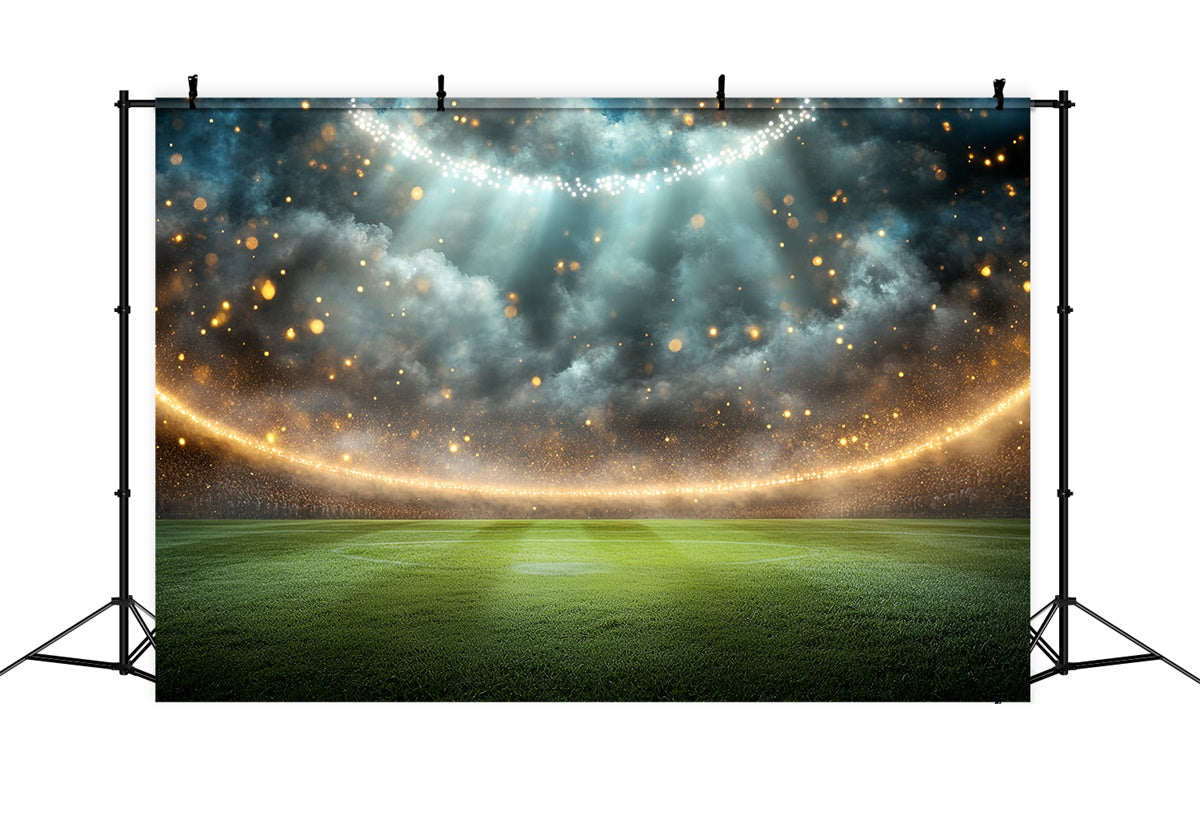 Football Field Backdrop Magical Soccer Arena Sparkle Backdrop CSH4-371