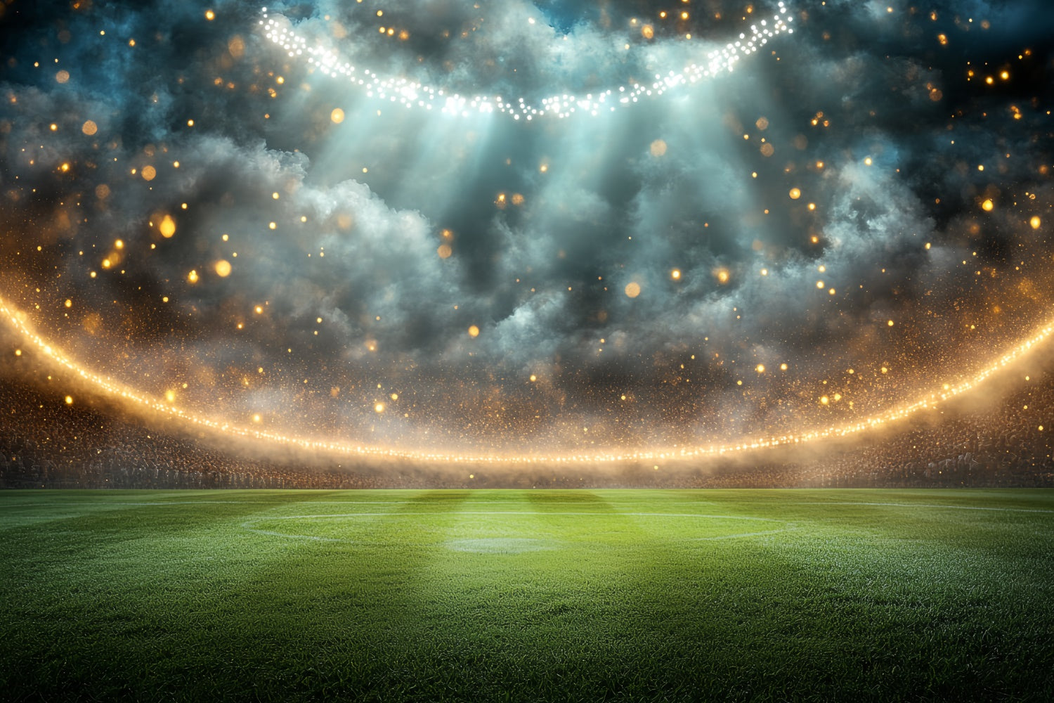 Football Field Backdrop Magical Soccer Arena Sparkle Backdrop CSH4-371