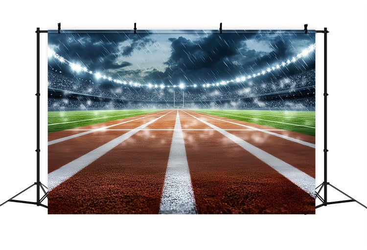 Football Stadium Backdrop Rainy Stadium Track Field Backdrop CSH4-372