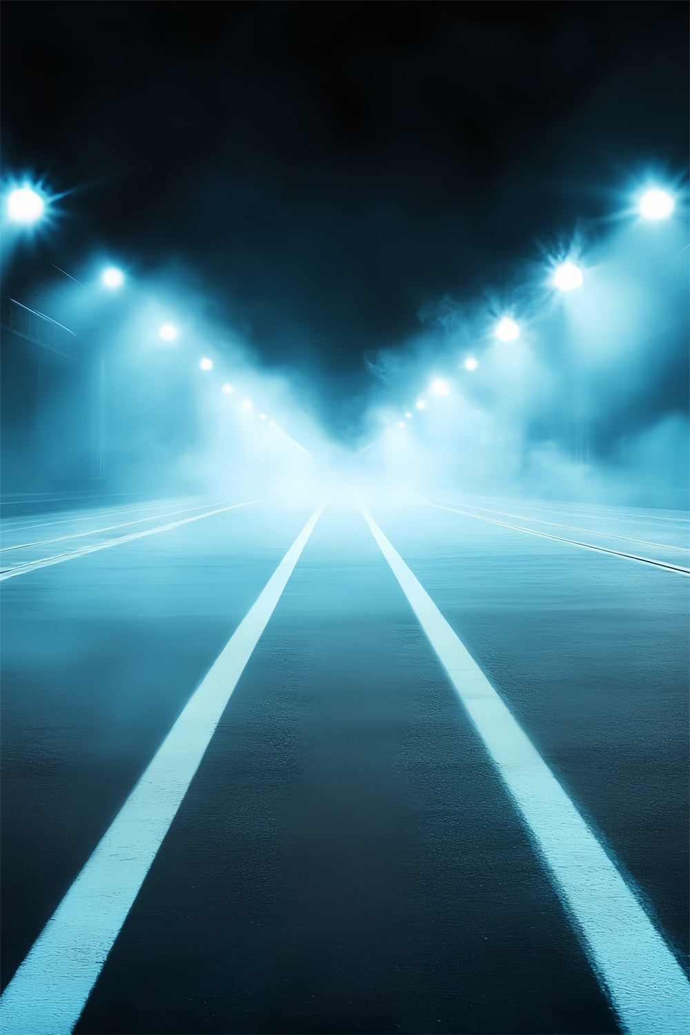 Sports Photography Backdrops Misty Night Race Lane Backdrop CSH4-388