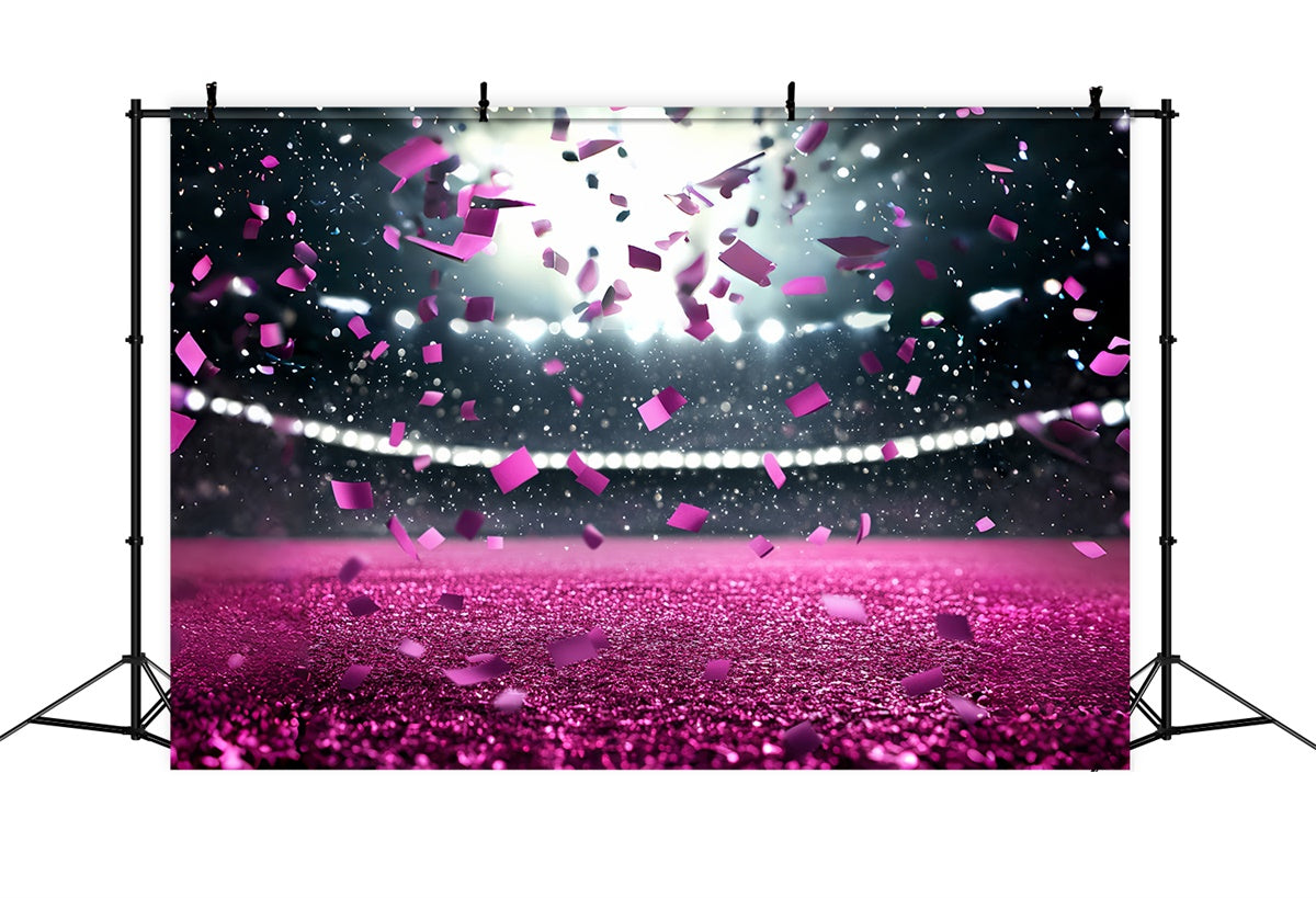 Sports Backdrop Sparkling Pink Confetti Stadium Backdrop CSH4-390
