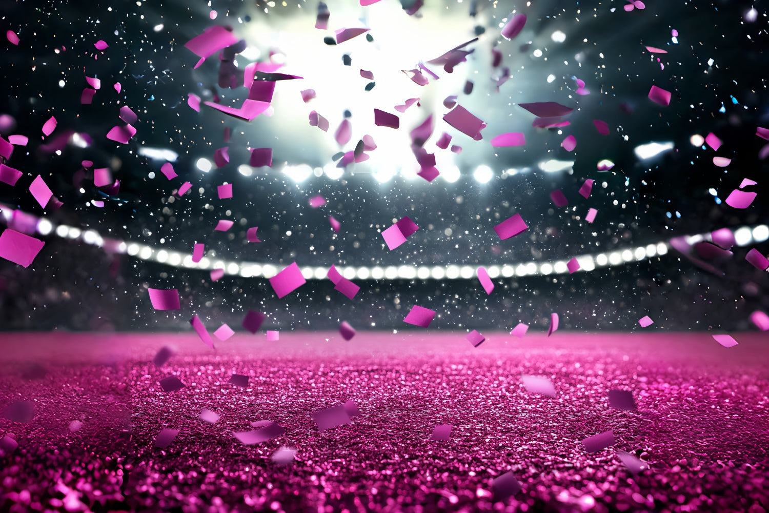 Sports Backdrop Sparkling Pink Confetti Stadium Backdrop CSH4-390