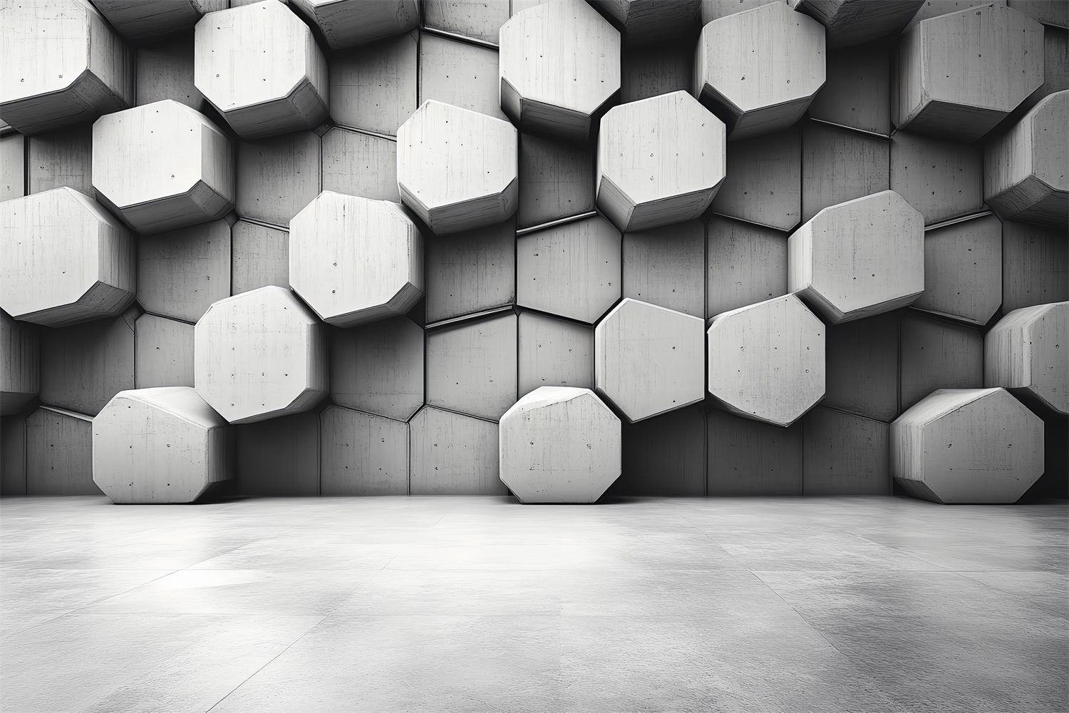 Vintage Photo Backdrop Hexagonal Cubic Wall Backdrop CSH4-406