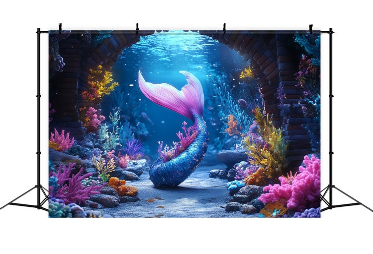 Summer Photo Backdrop Mermaid Arches Fantasy Backdrop CSH5-101