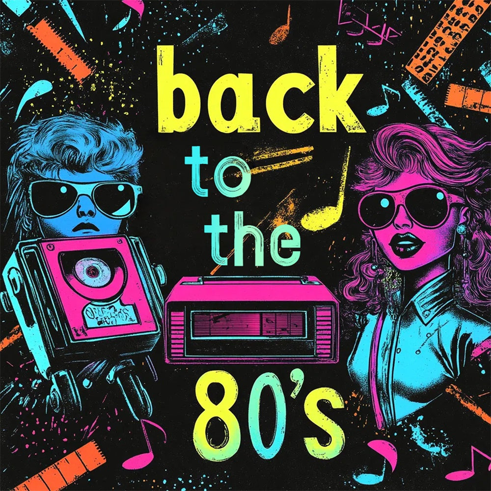 80's Photo Backdrop Neon Pop Graffiti Dance Backdrop CSH5-11
