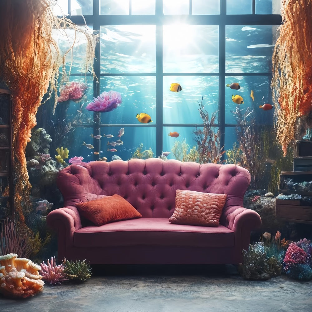 Summer Backdrops Vintage Sofa Ocean View Backdrop CSH5-113