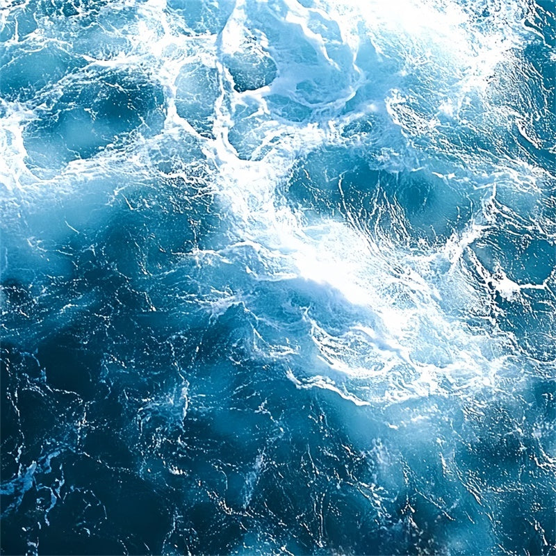 Summer Photo Backdrop Turbulent Sea Foam Blue Backdrop CSH5-118