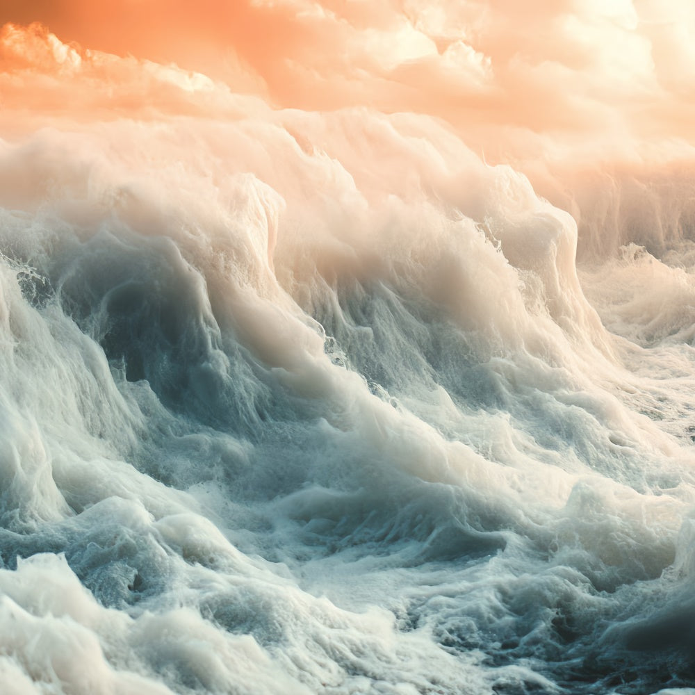 Summer Photo Backdrop Golden Stormy Ocean Backdrop CSH5-120
