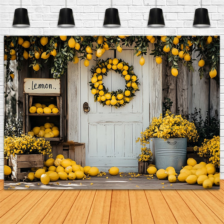Lemon Backdrop Lemon Harvest Doorway Summer Backdrop CSH5-122