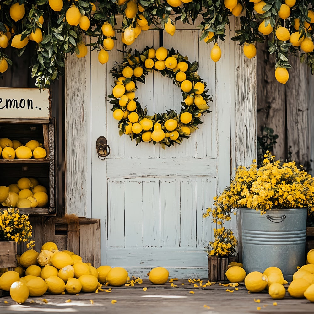 Lemon Backdrop Lemon Harvest Doorway Summer Backdrop CSH5-122