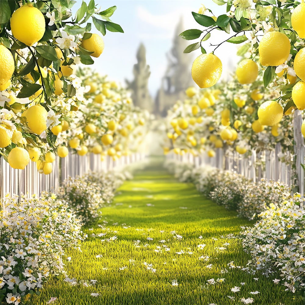 Lemon Backdrop Sunny Lemon Path Summer Backdrop CSH5-125