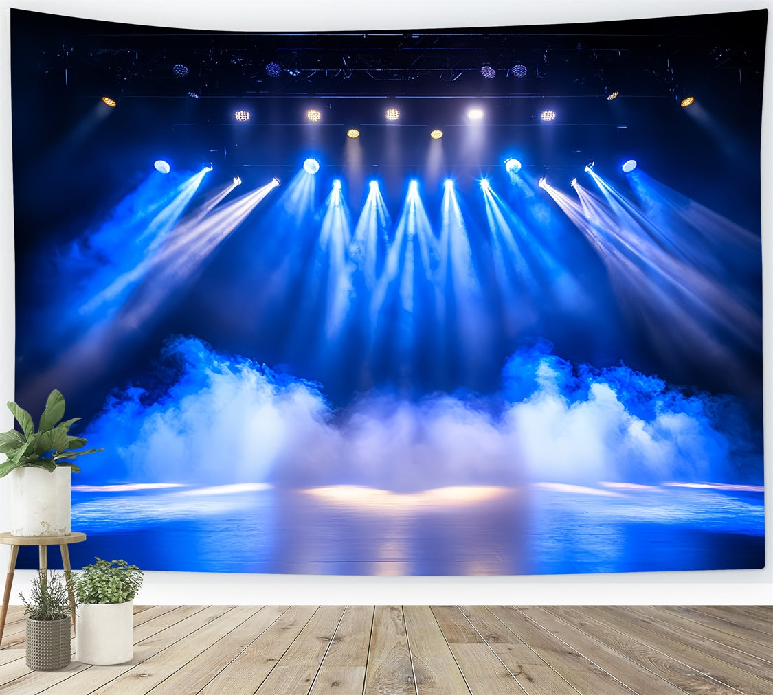 Concert Stage Backdrop Blue Beam Smoke Show Backdrop CSH5-153