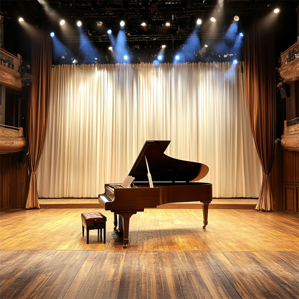 Concert Stage Backdrop Music Hall Wood Vintage Backdrop CSH5-155