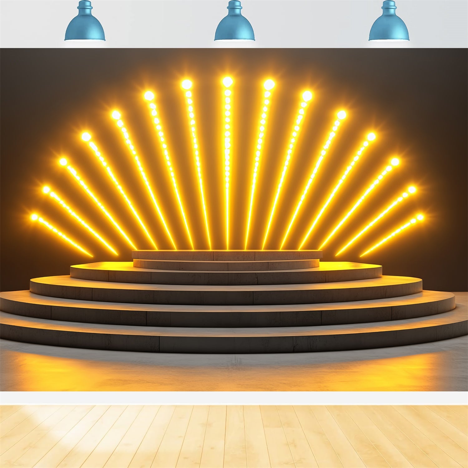 Stage Backdrops Golden Spotlight Stage Vintage Backdrop CSH5-159