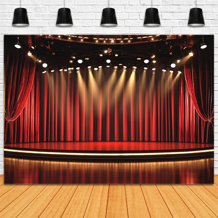 Broadway Stage Backdrops Broadway Theatre Curtain Spotlights Backdrop CSH5-160