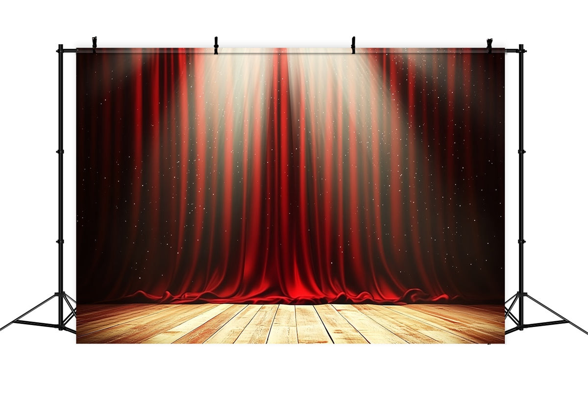 Stage Backdrop Red Curtain Spotlight Drama Backdrop CSH5-162
