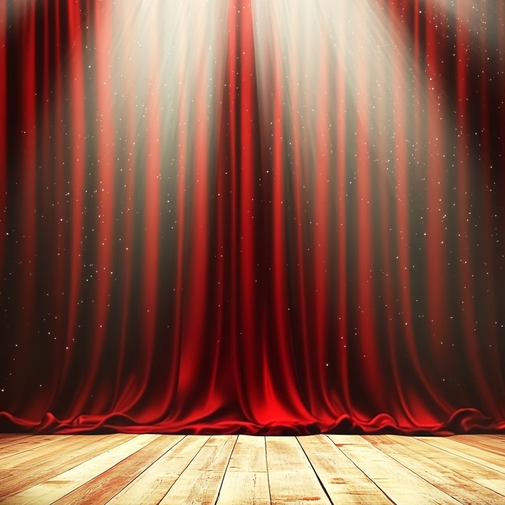 Stage Backdrop Red Curtain Spotlight Drama Backdrop CSH5-162