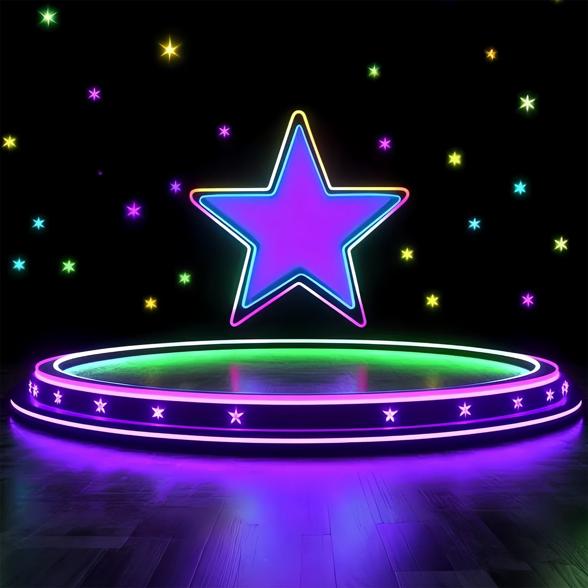 Stage Backdrops Vibrant Neon Starry Show Backdrop CSH5-163